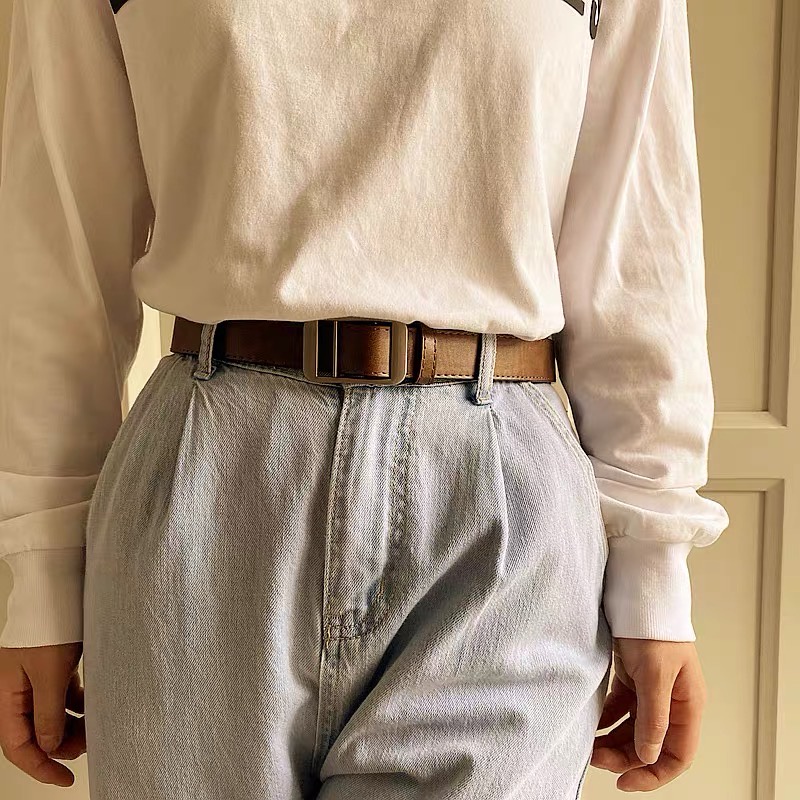 Thắt Lưng Nam nữ chữ nhật không lỗ bản to 2.8cm Meo shop TLN016 - Dây lưng nam Nịt nam nữ Unisex vuông chữ nhật hàn quốc
