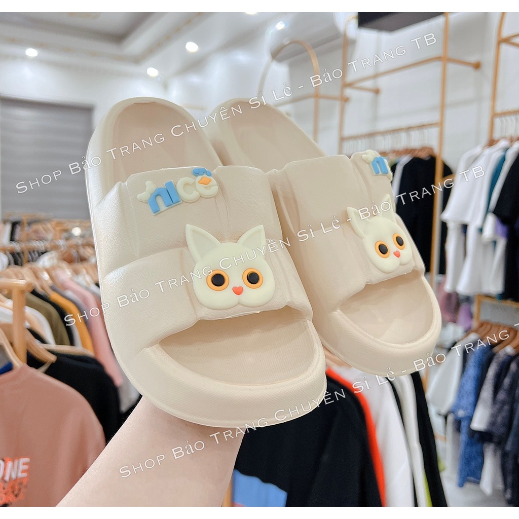 Dép bánh mỳ nữ, dép quai ngang HOẠT HÌNH CHUỘT, MÈO, GẤU siêu đáng yêu Có Ảnh Thật Hàng Đẹp Đủ Size Cho Nữ
