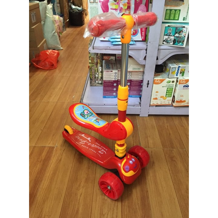 Xe Trượt Scooter Cao Cấp 3 in 1 Mẫu Đầu Heo Peppa Mới Nhất Có Đèn Có Nhạc