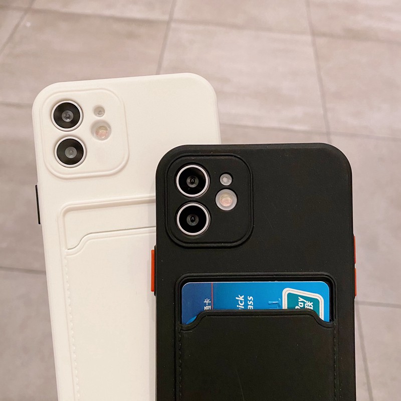 Ốp Lưng iPhone TPU Silicon Dẻo Dạng Ví Có Ngăn Đựng Thẻ 7plus/8plus/x/xs/xsmax/11/12/13/pro/max/promax