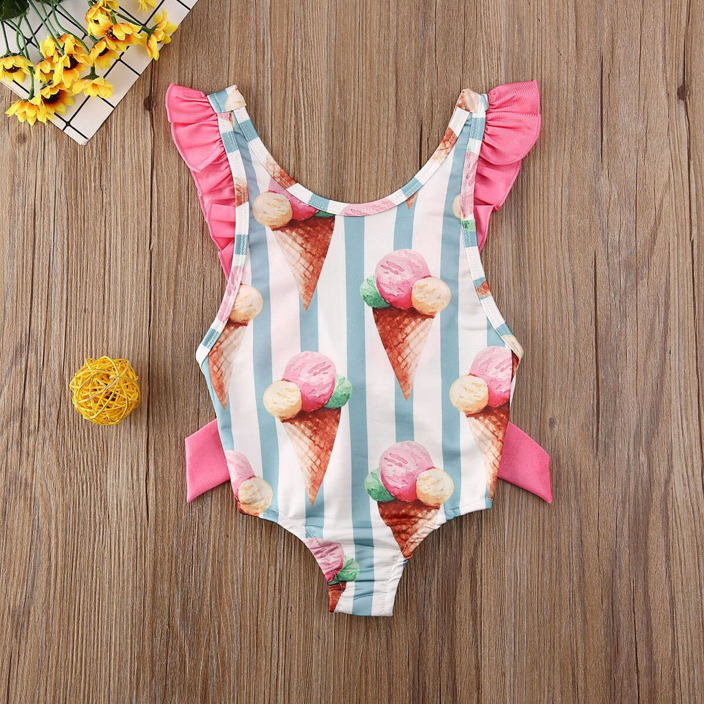 Bộ đồ bơi bikini NNJXD tay bèo cho bé gái 0-5 tuổi