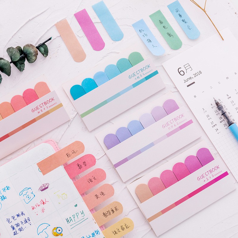 120 Miếng Giấy Ghi Chú Đánh Dấu Sách Bookmark Pastel