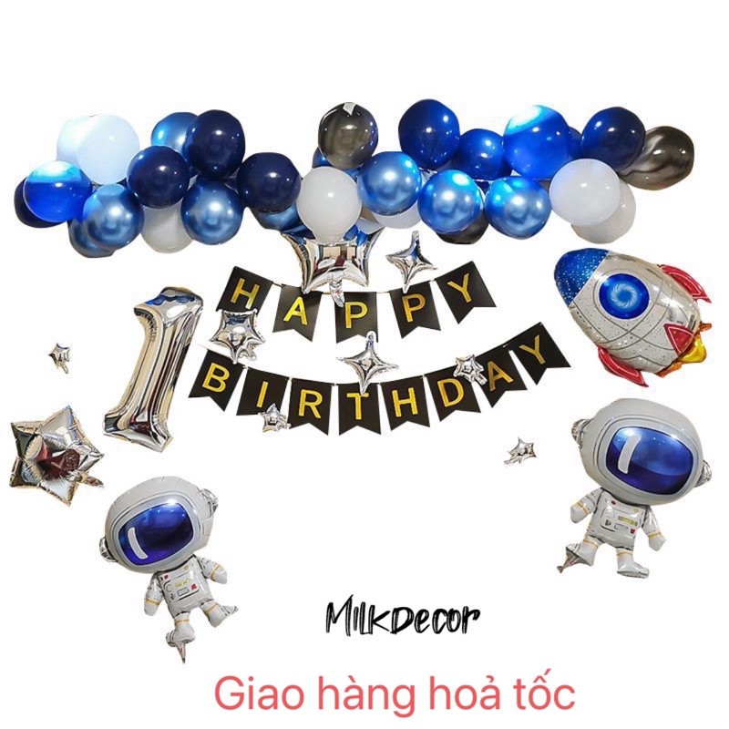 Set Bóng Bay Trang Trí Sinh Nhật Cho Bé Trai PK05 - Tông Xanh Dương