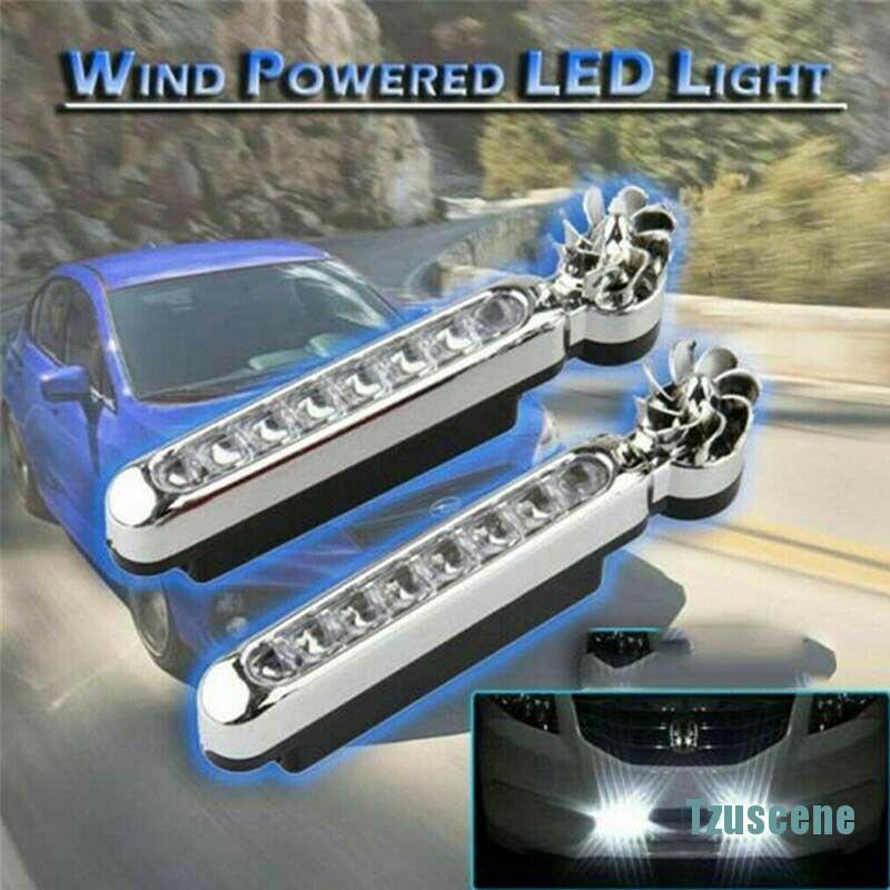 Đèn 8 bóng LED DRL sử dụng năng lượng gió ngoài trời cho xe hơi