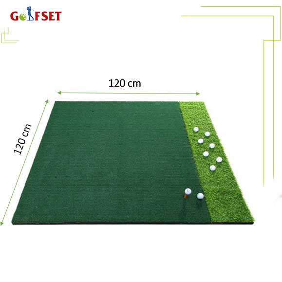 Thảm Tập Swing Golf Kích Thước 120x125cm (Tặng 1 Tee Cao Su)/ Hỗ Trợ Tập Kỹ Thuật Swing Golf