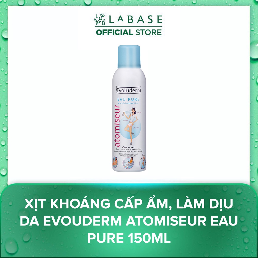 Xịt khoáng cấp ẩm, làm dịu da Evoluderm Atomiseur Eau Pure 150ml