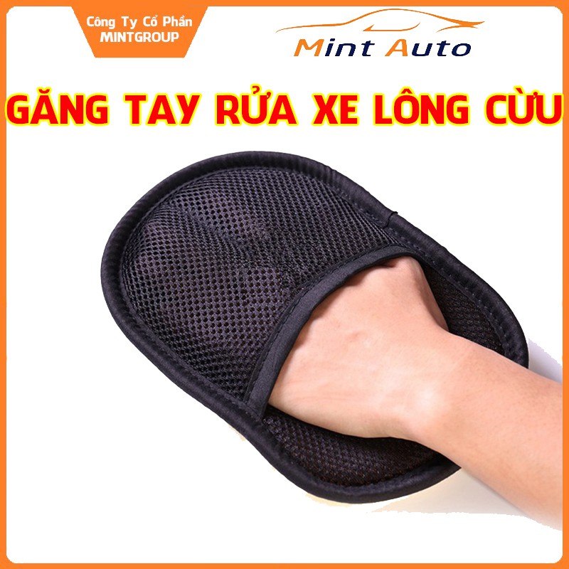 Găng tay rửa xe lông cừu chuyên dụng rửa ô tô, xe máy nhanh gọn hiệu quả