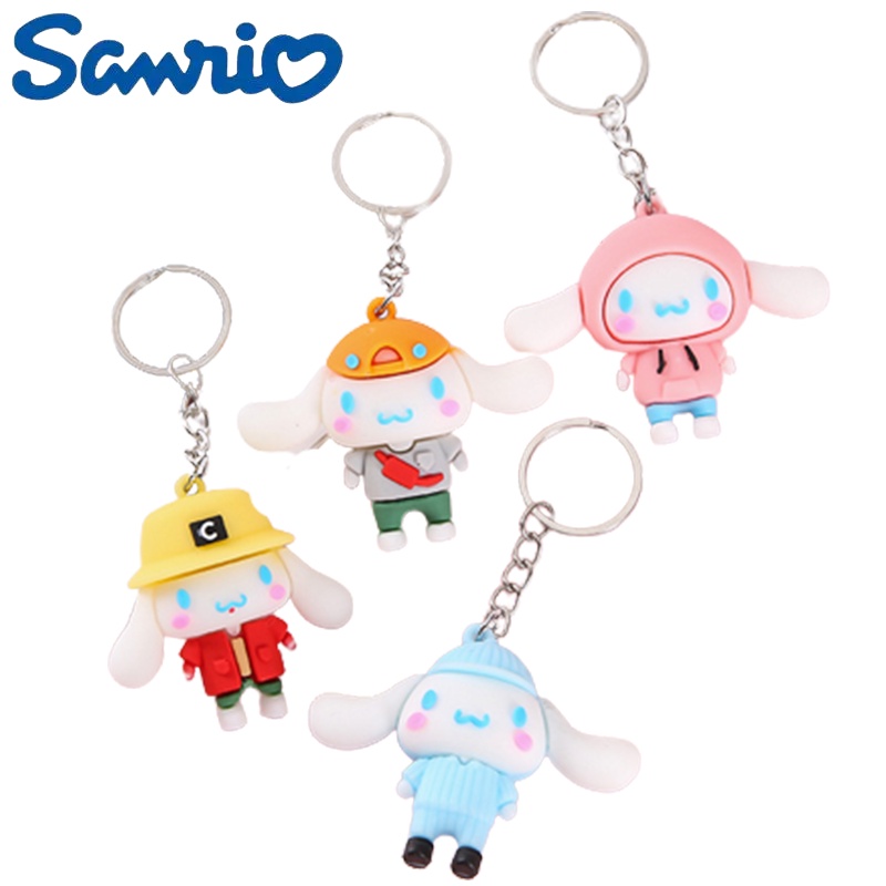 Móc khóa mặt búp bê đồ chơi Sanrio Kuromi Cinnamonroll 5cm treo túi xách làm quà tặng cho bé gái