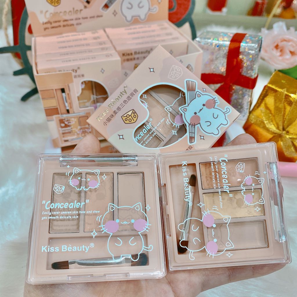 Hộp 3 ô che khuyết điểm mèo trắng Kissbeauty F322 | BigBuy360 - bigbuy360.vn