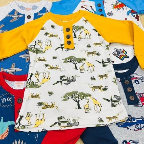 Bộ quần áo dài tay bé trai 6-26 kg made in Vietnam chất cotton xuất dư cực đẹp, mềm mại, thấm hút mồ hôi