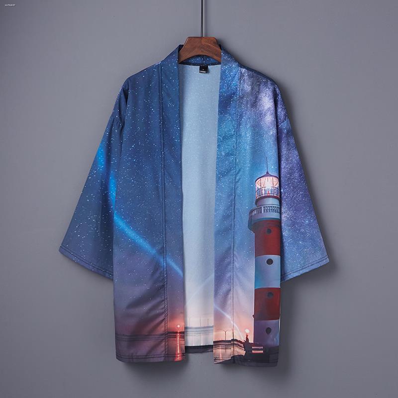 Hải đăng cổ điển Nhật Bản dệt kim sa tanh áo nịt kimono kết hợp đầy đủ khoác chống nắng đồng phục học sinh