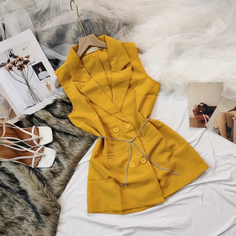 Áo vest không tay nữ phối nút xinh ảnh thật | BigBuy360 - bigbuy360.vn