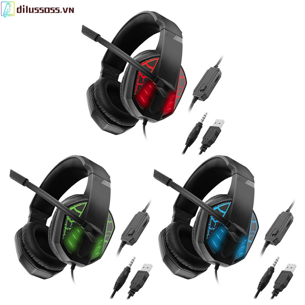 Tai Nghe Chụp Tai Dilussoss Jack 3.5mm Có Micro/Đèn LED Thời Trang
