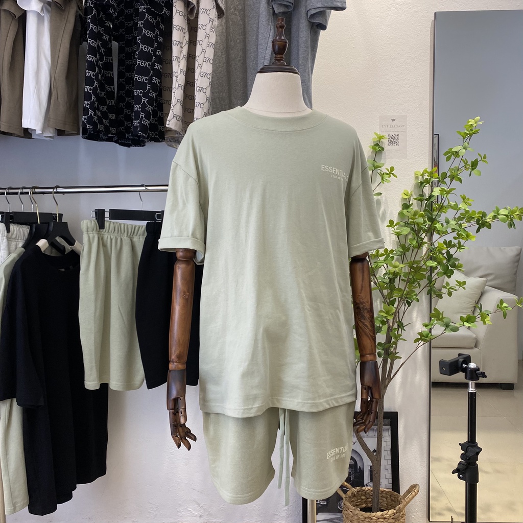 Áo thun Essentials Fear Of God FOG ss22 Seafoam bản cao cấp, Áo tee Essentials oversize nam nữ