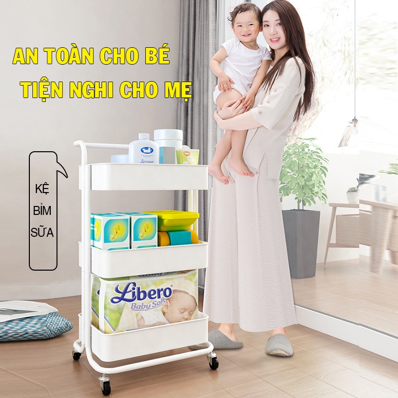 [Mã LIFEBKM1 giảm 10% tối đa 1 triệu đơn từ 500k] Kệ Bỉm sữa 3 Tầng Thiết Kế Châu Âu, Kệ Đa Năng Spa-XDT01