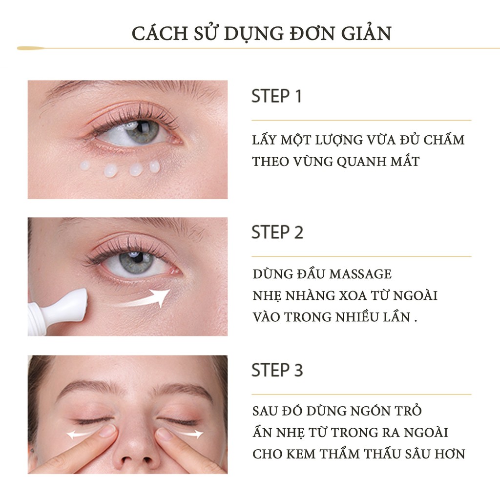 Kem Dưỡng Mắt Giảm Thâm Mắt &amp; Nếp Nhăn Snake Venom Peptide Firming Ciyaoo Làm Mờ Nếp Nhăn &amp; Bọng Mắt 15g