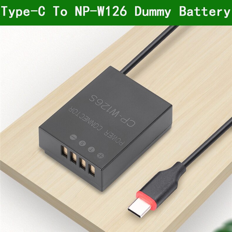 CP-W126 CPW126 CP W126 USB Type-C NP-W126 W126S Bộ ghép DC pin giả cho Fujifilm X-A7 X-A5 X-E2S X-A1