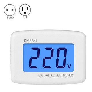 DM55-1 AC 80-300V Vôn kế kỹ thuật số EU US Cắm Vôn kế Ổ cắm điện áp Kiểm tra màn hình LCD Đồng hồ đo điện áp 110 V 220 V