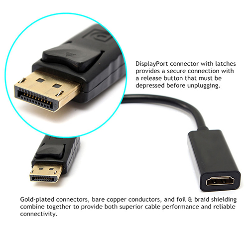 Dây Cáp Chuyển Đổi Đầu Dp Sang Hdmi-Compatible Cho Pc Hp / Dell