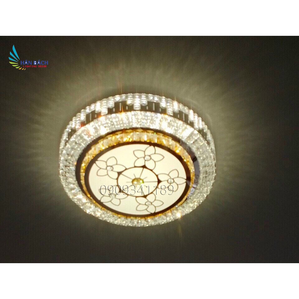 Đèn ốp trần led pha lê trang trí phòng khách, phòng ngủ D500