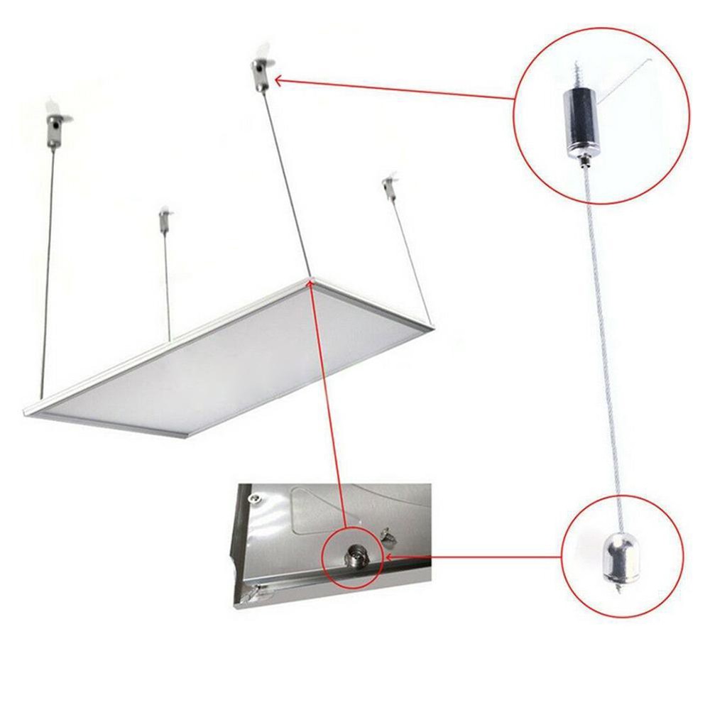 [COD] Mounting Led Panel Hanging Suspension Wire Accessory Kit Lamp Sling Wires & Screws Panel lights Ceiling Light Lifting Adjustable Steel Rope/Multicolor