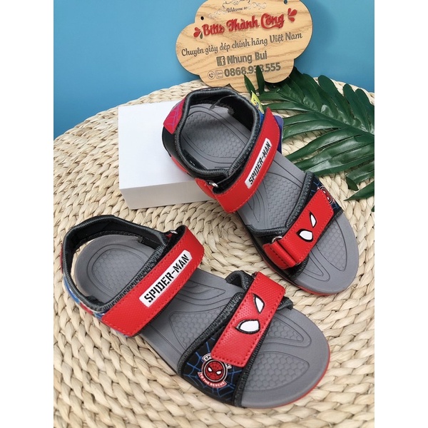 Sandan cao cấp bé trai,dép quay hậu đi học đi chơi supermen