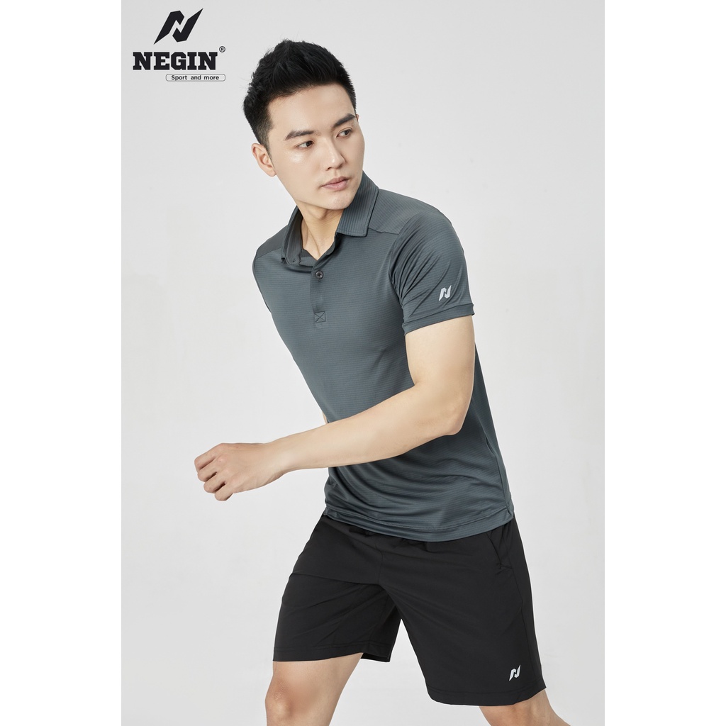 Áo Thể Thao Nam NEGIN Dáng Regular Fit Tay Ngắn Với Màu Sắc Năng Động, Chất Liệu Mềm Mịn Kháng Khuẩn 0049