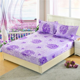 Bộ ga gối poly cao cấp hcm hoa hồng tím