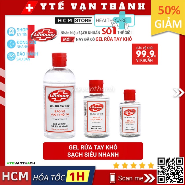 ✅ Gel Rửa Tay Khô Lifebuoy (Nắp Bật) | 50ml, 100ml, 235ml Bảo Vệ Vượt Trội 10, Sát Khuẩn Lifebouy Lifeboy -VT0299