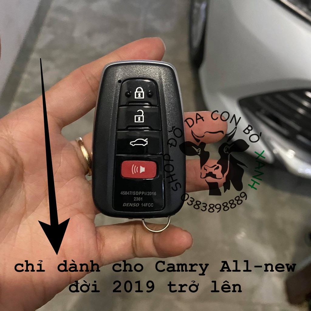 Bao da chìa khoá Toyota Camry 2019 2022, Altis 2022 handmade da thật 010