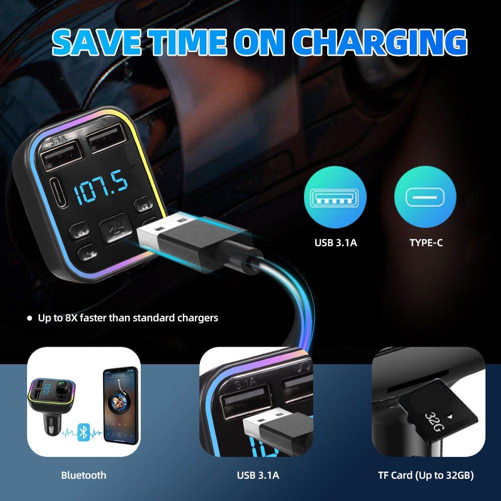 Bộ Chuyển Đổi Sạc Nhanh USB Kép Kiêm Máy Nghe Nhạc MP3 FM Cho Xe Hơi