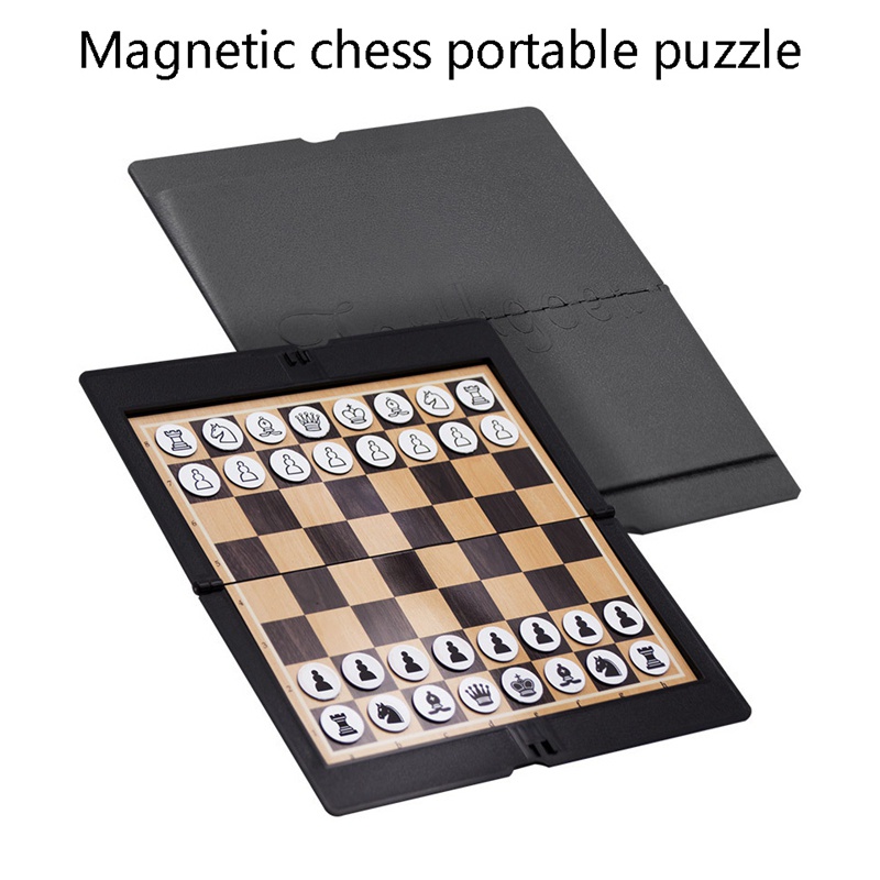 Mini Magnetic Chess Set Wallet Appearance Portable Folding Chessboard Board Games Party Gift International Chess