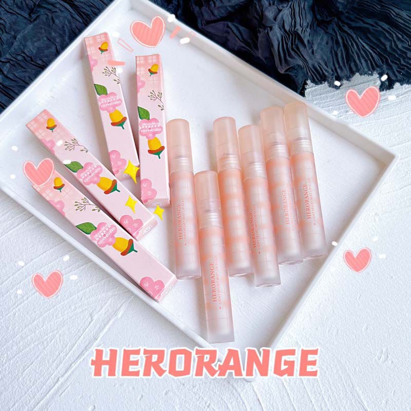 Son kem lì HERORANGE mịn mướt Light Velvet Mist Lip Glaze lâu trôi Light Silky Soft Velvet Lip Gloss HERO06 HERO32