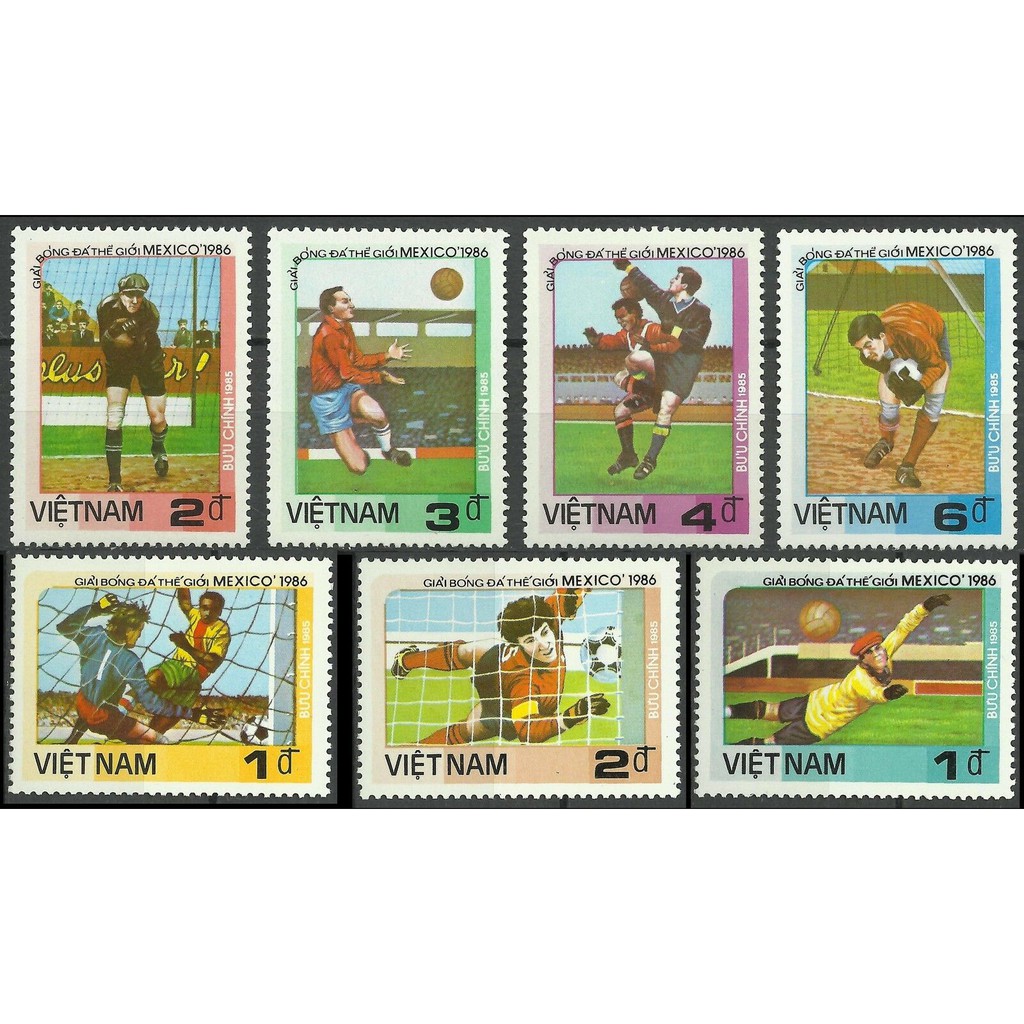 Tem sưu tập MS 479 Tem Việt Nam Giải bóng đá thế giới Mexico 1986 (bộ 1) ( 7 tem )