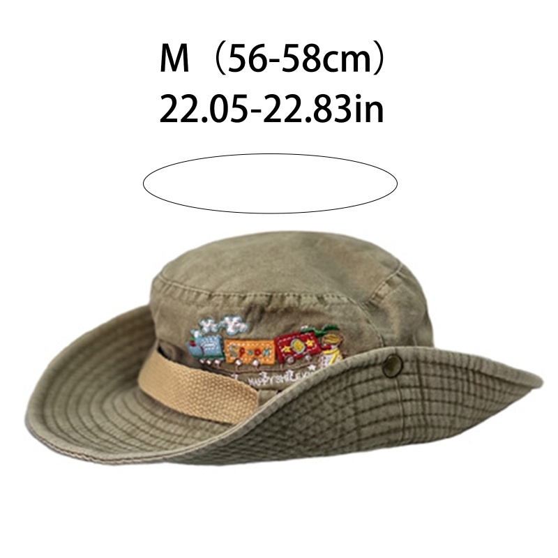 Mũ Cao Bồi Denim Mùa Hè Thêu Họa Tiết Có Dây Cho Thanh Thiếu Niên Phong Cách Hip Hop