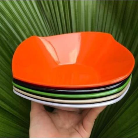 [Giá Sỉ] Bát Tô Nhựa Phíp Đựng Chè - Bát Ăn Hoa Quả Dầm - Mẫu Vuông Lượn Sóng Nhựa Việt Nhật Cao Cấp