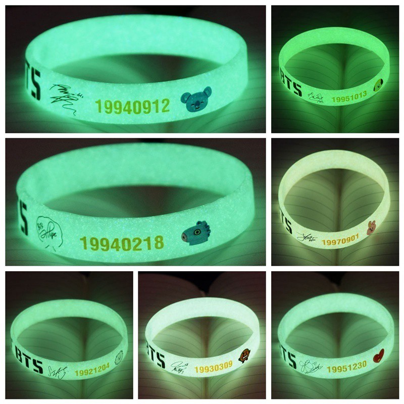 Vòng đeo tay silicon kiểu dáng thời trang phong cách KPOP BTS Bangtan Boys
