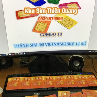 Combo 10 Thánh sim 4G Vietnamobile 11 số giá rẻ FREE 120GB /tháng, thánh sim vietnamobile giá sỉ