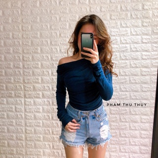 ( Ảnh + Clip thật ) Áo nhúm lệch vai