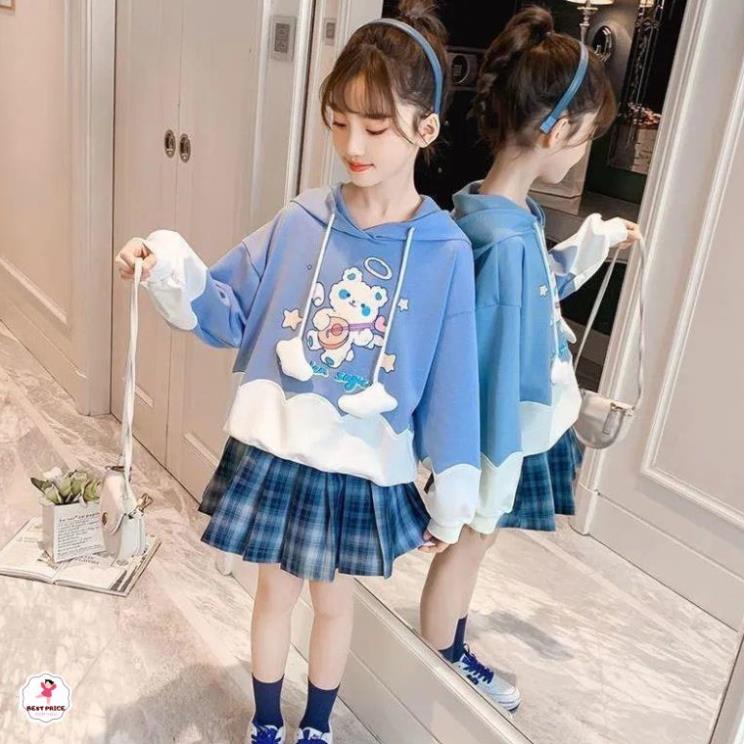 Đầm đẹp cho bé gái lớn 7 8 9 10 11 12 tuổi ☑️ Váy dài tay mùa thu đông cho bé gái mập 25kg 35kg 40kg 45kg