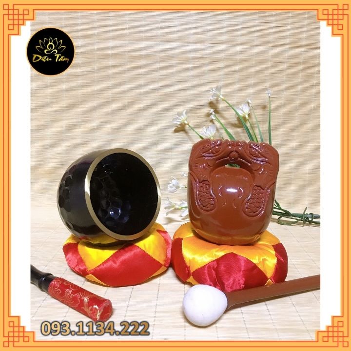 Chuông mõ tụng kinh Phật gia trì Đài Loan 7 inch