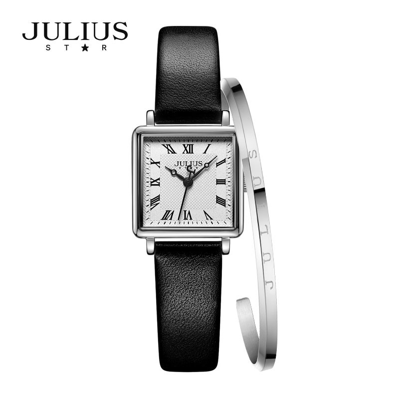 Đồng hồ nữ Julius Star JS031 dây da + vòng tay Julius