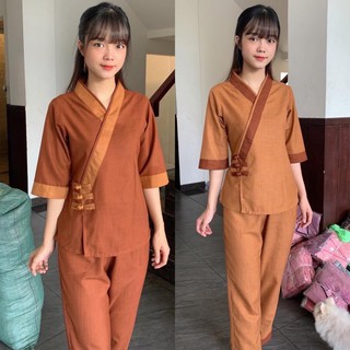 Đồ Lam Đi Chùa # Xéo Nhật 3Nút Vải LeNin Cao Cấp # Đồ Bộ Nữ