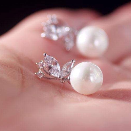 Bông tai bạc Bông Butterfly chạm Ngọc nạm đá siêu xinh