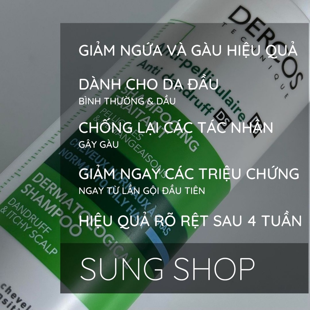 Dầu gội đầu Vichy Dercos cho da đầu gàu dầu nhờn