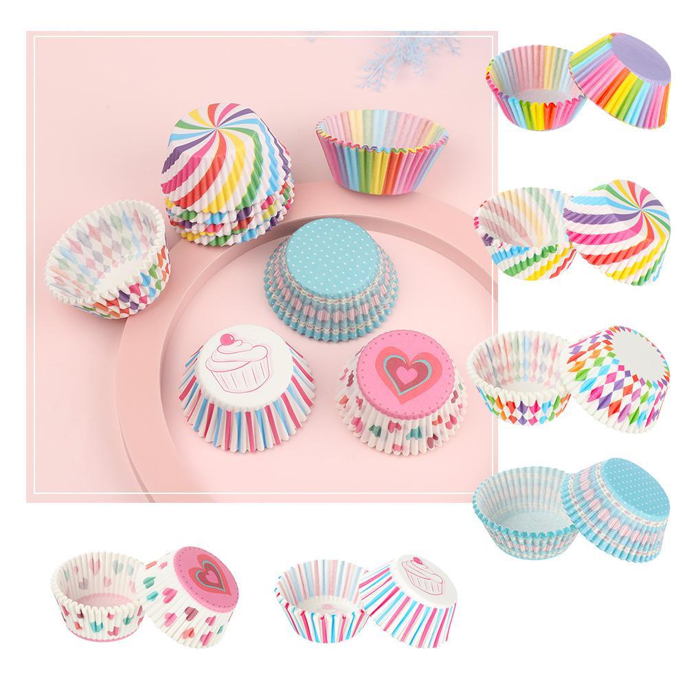 Bộ 100 CốC GiấY ĐựNg BáNh Cupcake NhiềU MàU
