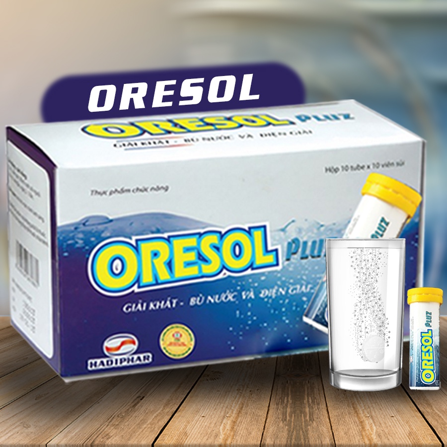 Viên sủi Oresol Pluz tăng cường sức đề kháng, giải khát, bù nước và điện giải (10 viên)