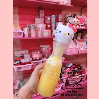 BenKitty House - Bình nhựa trong đựng Trà Sữa Hellokitty, doraemon