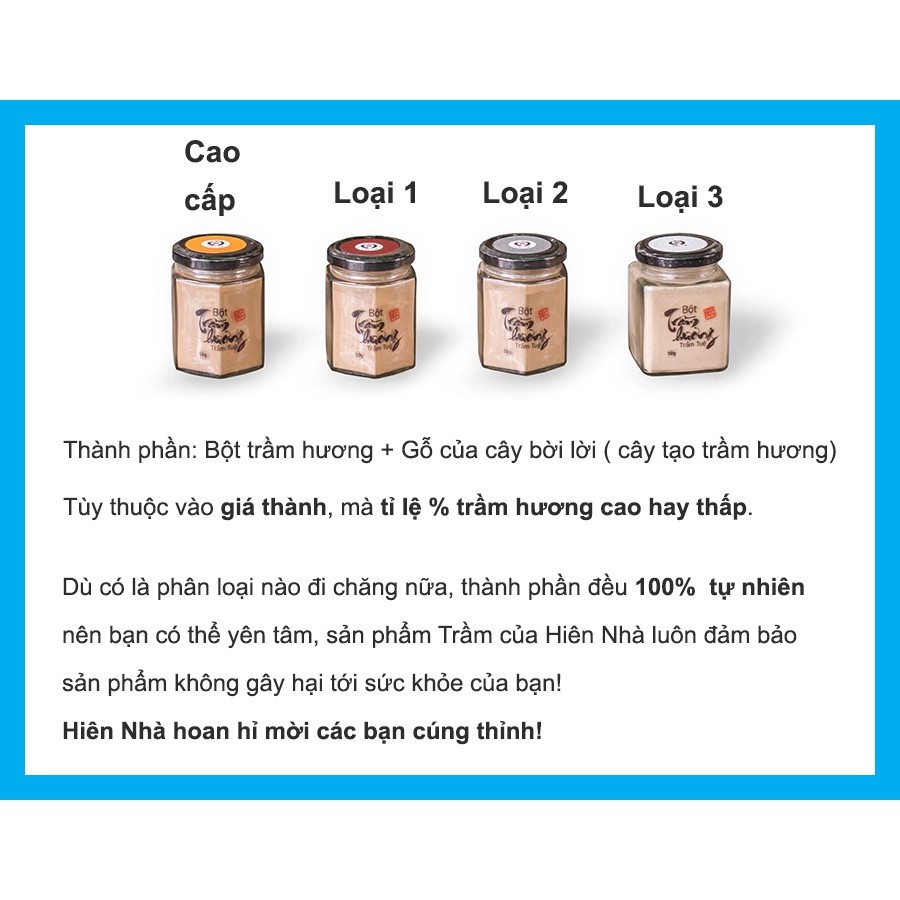 Bột trầm hương - Trầm Bột cao cấp, thành phần tự nhiên 100% an toàn sức khỏe - Trong Nhà