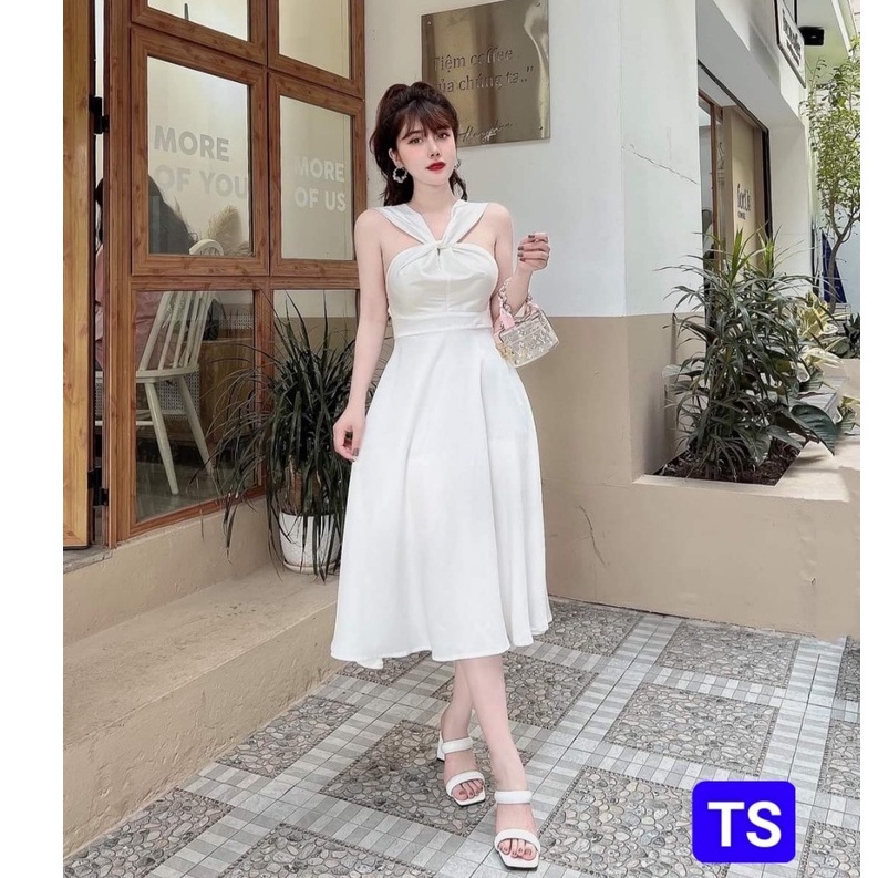 đầm thiết kế, đầm xòe dự tiệc dáng dài xoắn ngực công chúa
